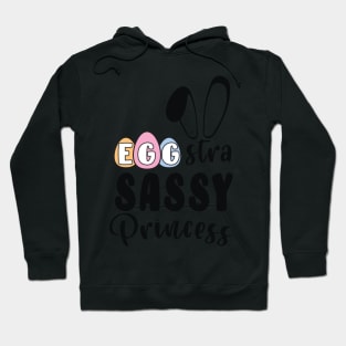 Colorful Egg-Stra Sassy Princess Bunny Ears Happy Easter Hoodie